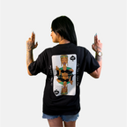 T-SHIRT NOIR • DAMES DE PIQUE