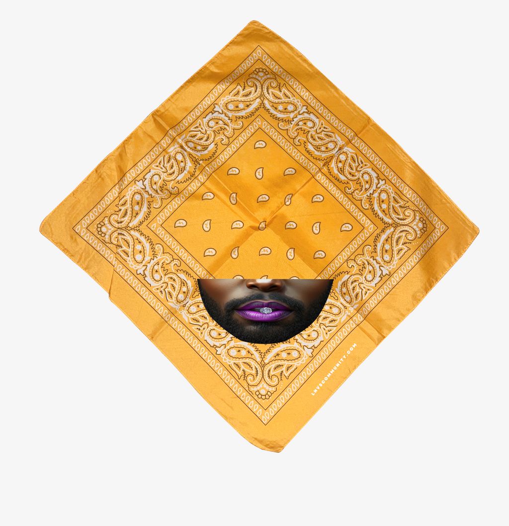 BANDANA JAUNE BOUCHE PRECIEUSE