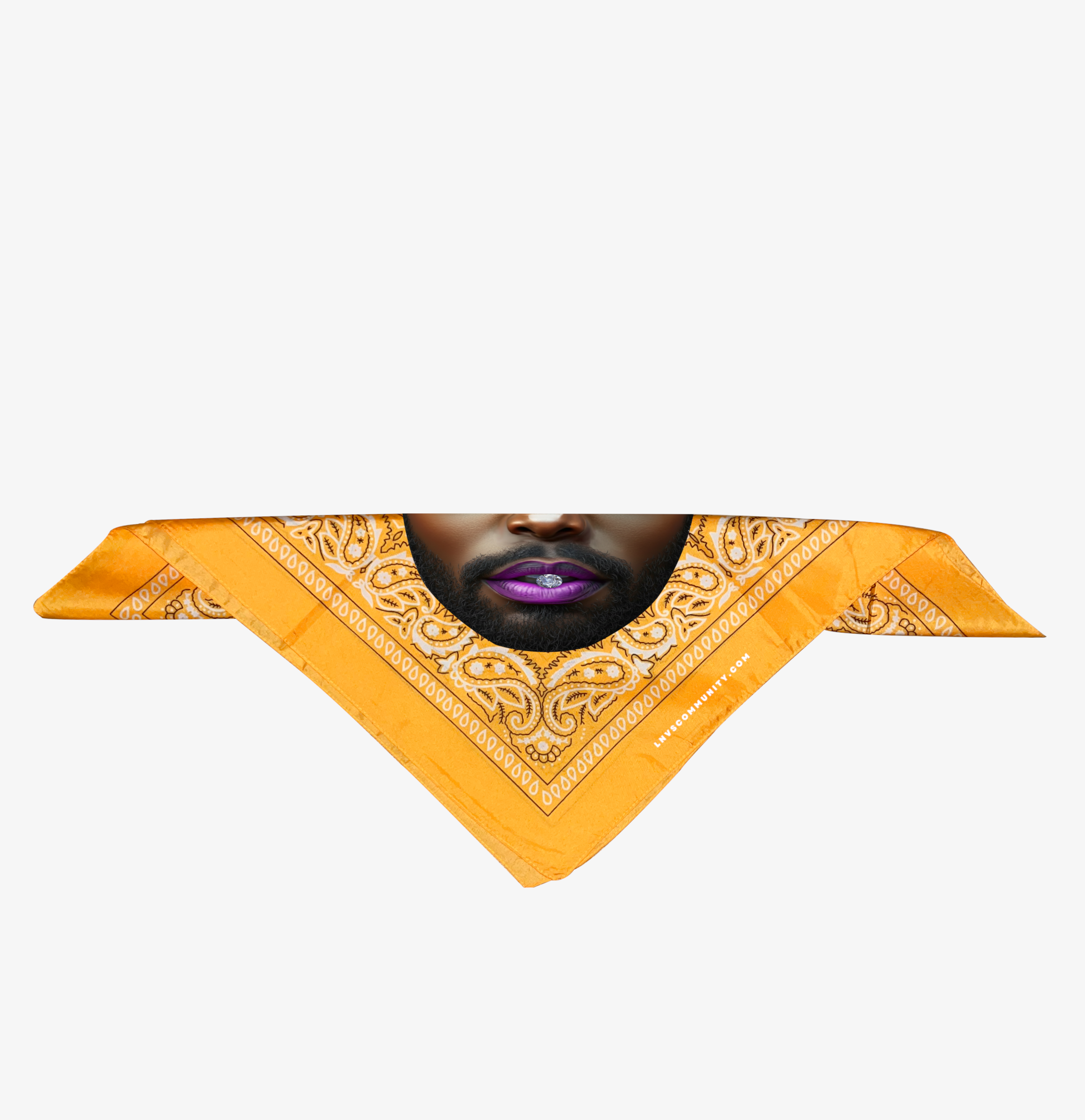 BANDANA JAUNE BOUCHE PRECIEUSE