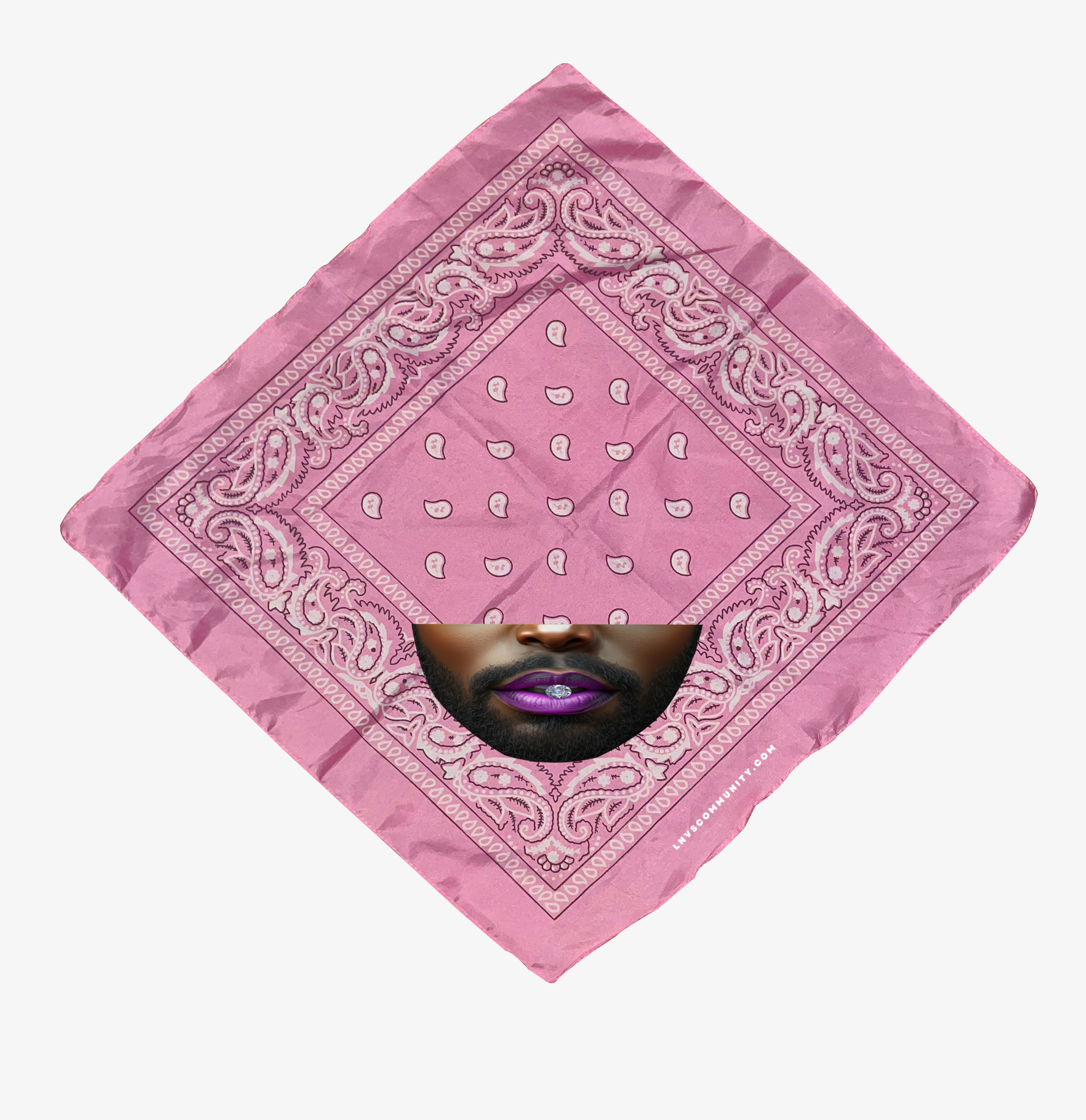BANDANA ROSE BOUCHE PRECIEUSE