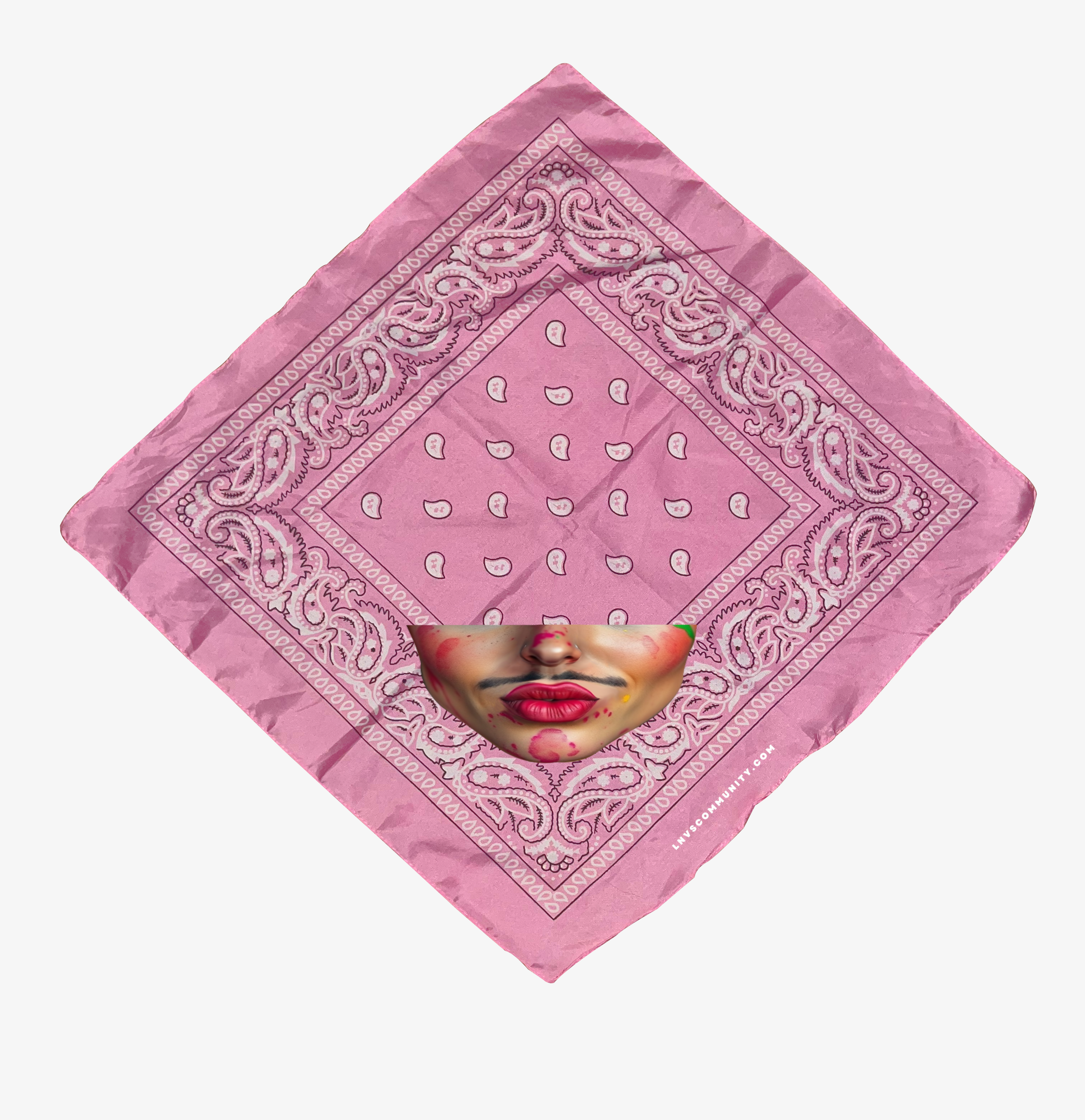 BANDANA ROSE LADY MOUSTACHE