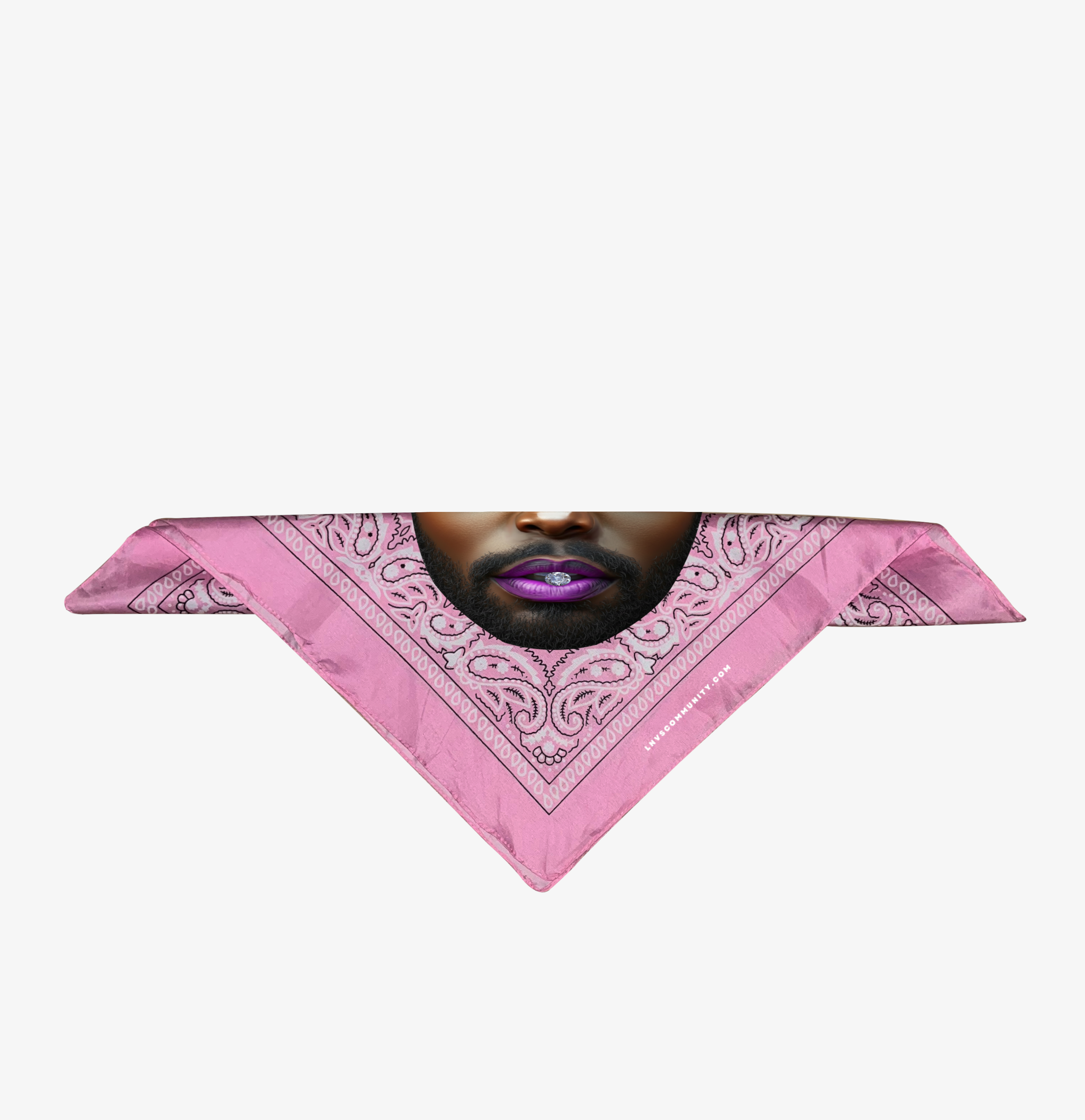 BANDANA ROSE BOUCHE PRECIEUSE