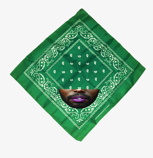BANDANA VERT BOUCHE PRECIEUSE
