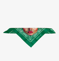 BANDANA VERT LADY MOUSTACHE