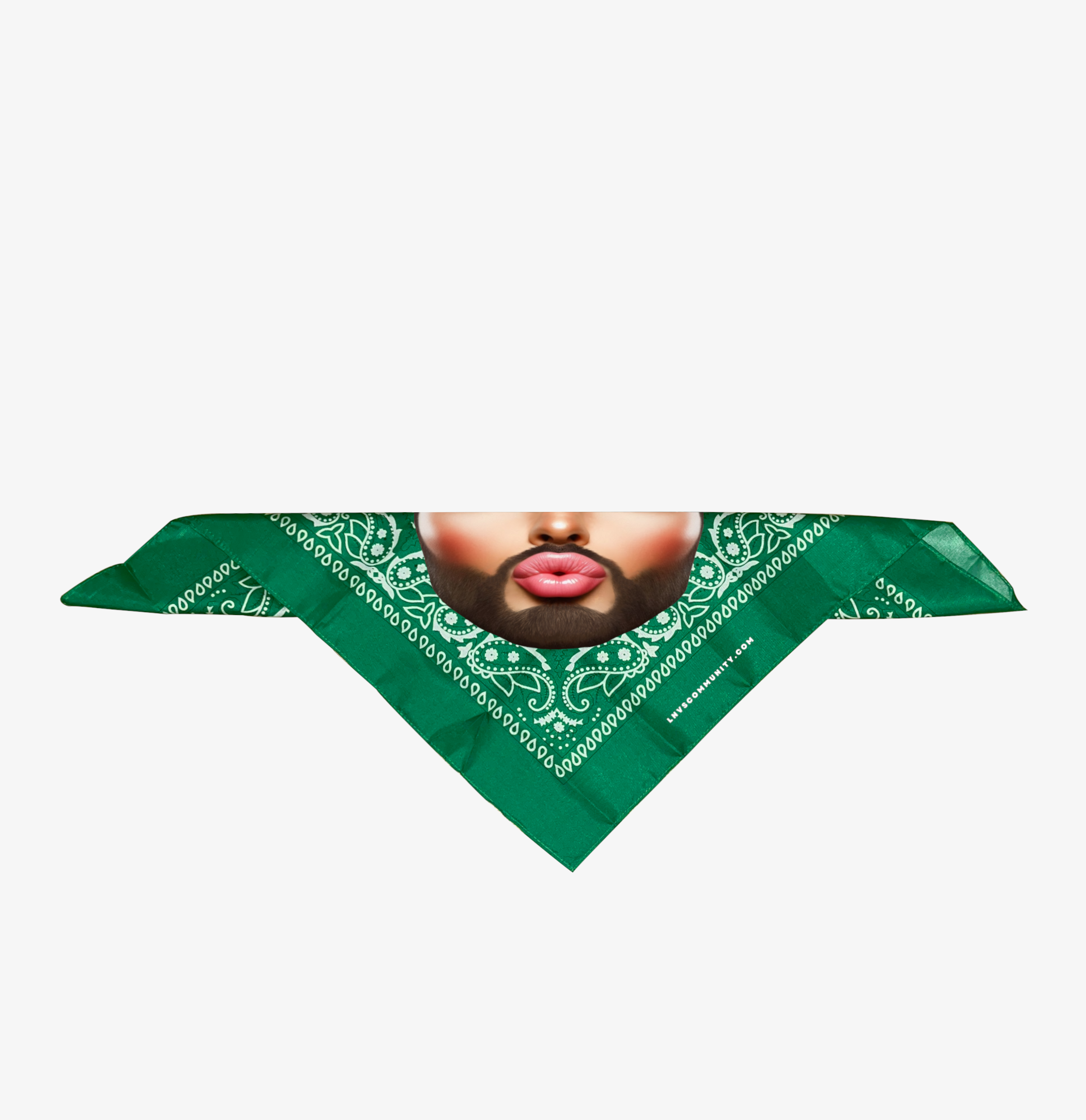 BANDANA VERT LEVRES PULPEUSES