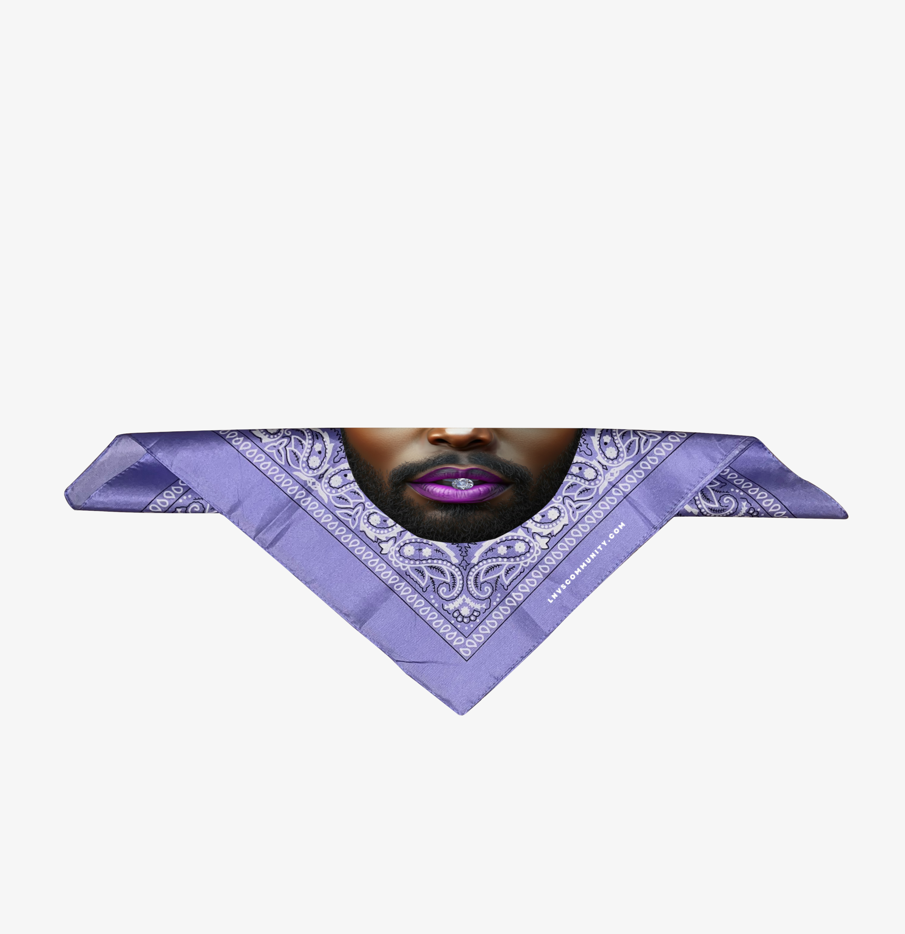 BANDANA VIOLET BOUCHE PRECIEUSE
