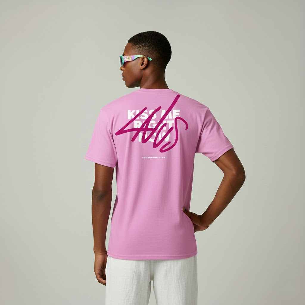 KISS ME RIGHT NOW T-SHIRT ROSE